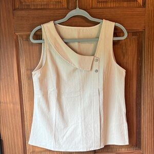 SHEIN Cream Buttoned Tank Top